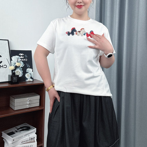 圆领正肩纯棉短袖T恤女休闲上衣