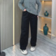 女装 冬季 加绒卫裤 大码 胖mm显瘦垂感宽松休闲秋冬香蕉直筒阔腿裤 子