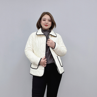 胖mm宽松显瘦休闲时尚 大码 棉服 小香风棉衣外套女2025年新款 秋冬季