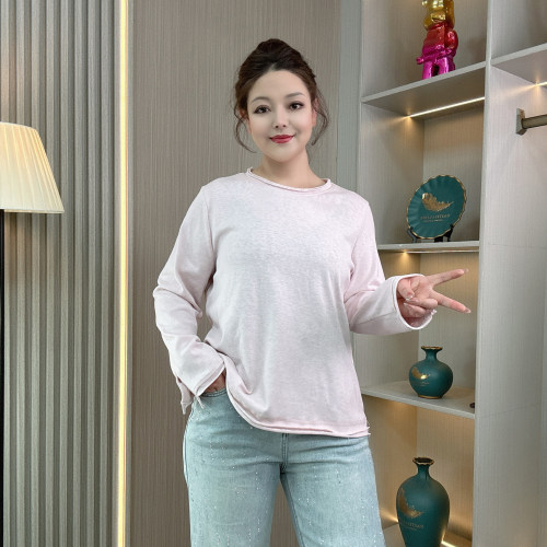 遮肚显瘦长袖T恤女休闲舒适上衣