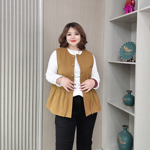 2025秋季大码休闲马甲女显瘦上衣