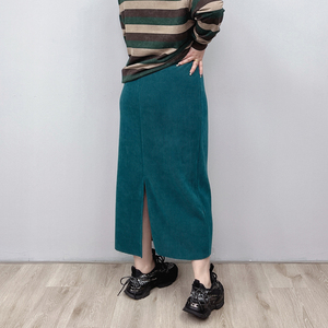 春装半身裙女2023新款大码女装胖mm显瘦休闲高腰开叉包臀直筒长裙