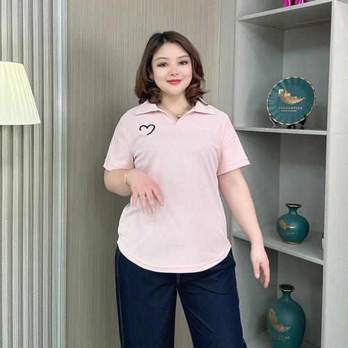 大码女装胖mm高端Polo衫短袖上衣