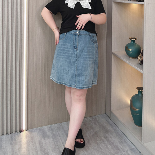 2024夏季大码牛仔半身裙女包臀裙