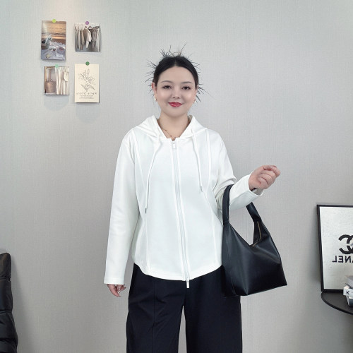 大码连帽拉链卫衣开衫女外套上衣