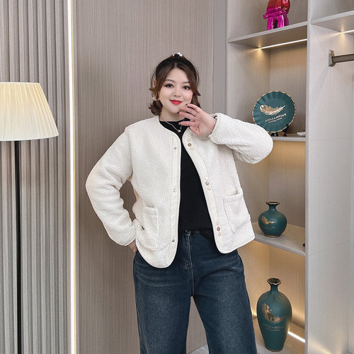 2024秋冬摇粒绒厚外套女显瘦上衣