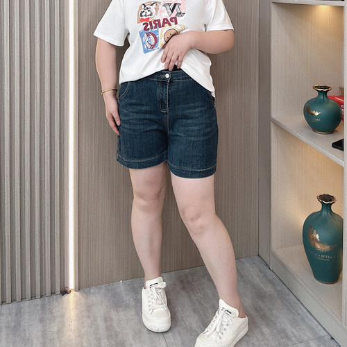 2026夏季大码牛仔短裤女显瘦百搭