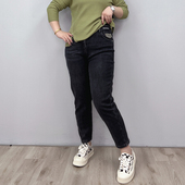 加绒牛仔裤 女大码 胖mm宽松时尚 冬装 休闲显瘦松紧高腰加厚哈伦裤 子