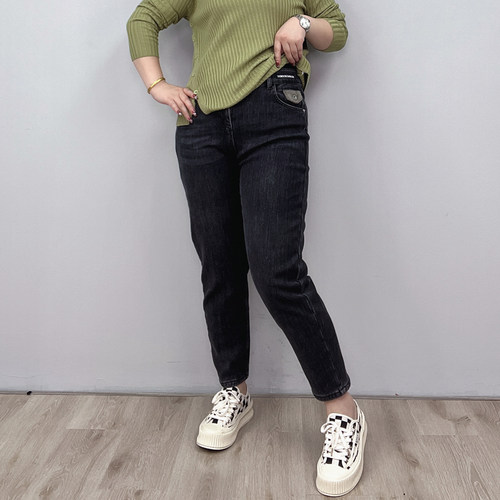 冬装加绒牛仔裤女加厚哈伦裤子