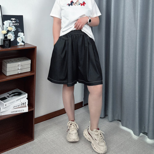天丝牛仔短裤裙女夏薄款中裤大码