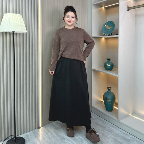 大码胖mm秋季新款高腰显瘦半身裙