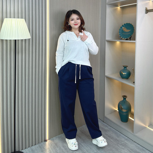 大码胖mm春秋宽松休闲运动卫裤女