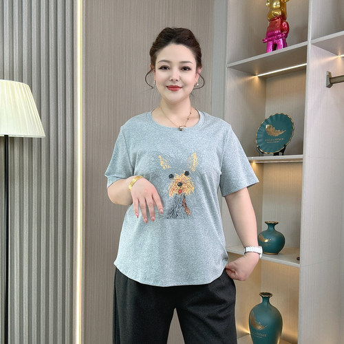 大码短袖T恤女大码休闲显瘦上衣
