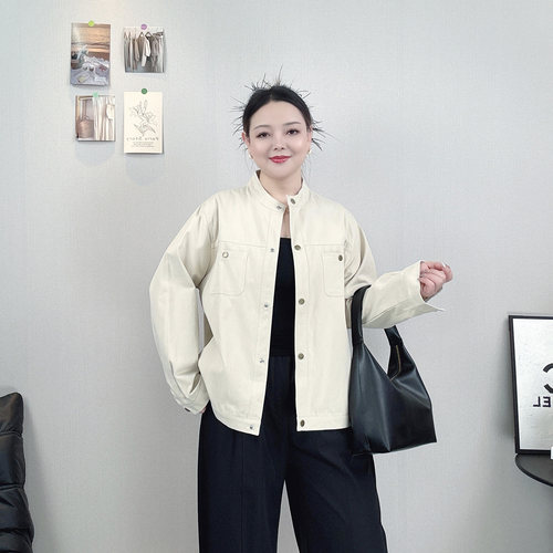 立领外套女2026新款大码夹克上衣