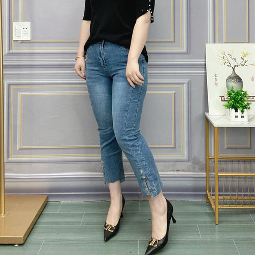 梨形身材裤子大码牛仔裤女春夏秋