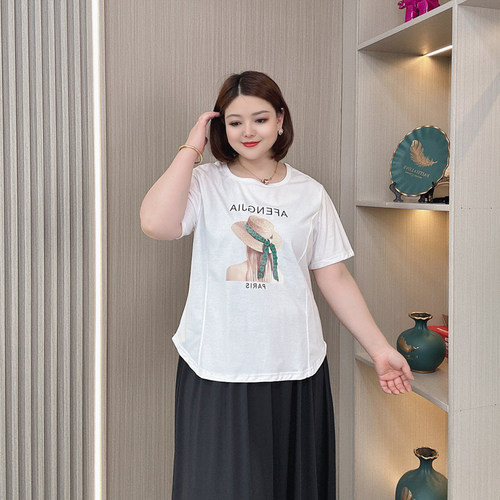 2026夏款大码方领T恤女显瘦百搭
