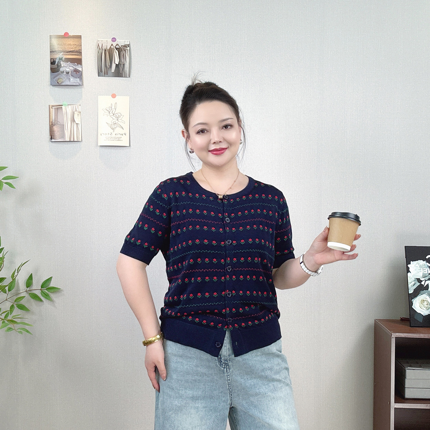 大码女装薄款冰丝针织开衫2026夏季新款宽松显瘦百搭条纹碎花上衣
