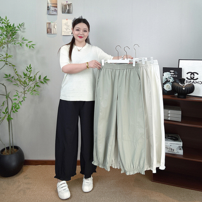 大码花苞阔腿裤女休闲九分灯笼裤