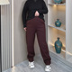 直筒长裤 大码 子 加绒厚休闲阔腿裤 女胖mm宽松显瘦高腰窄版 女装 冬季