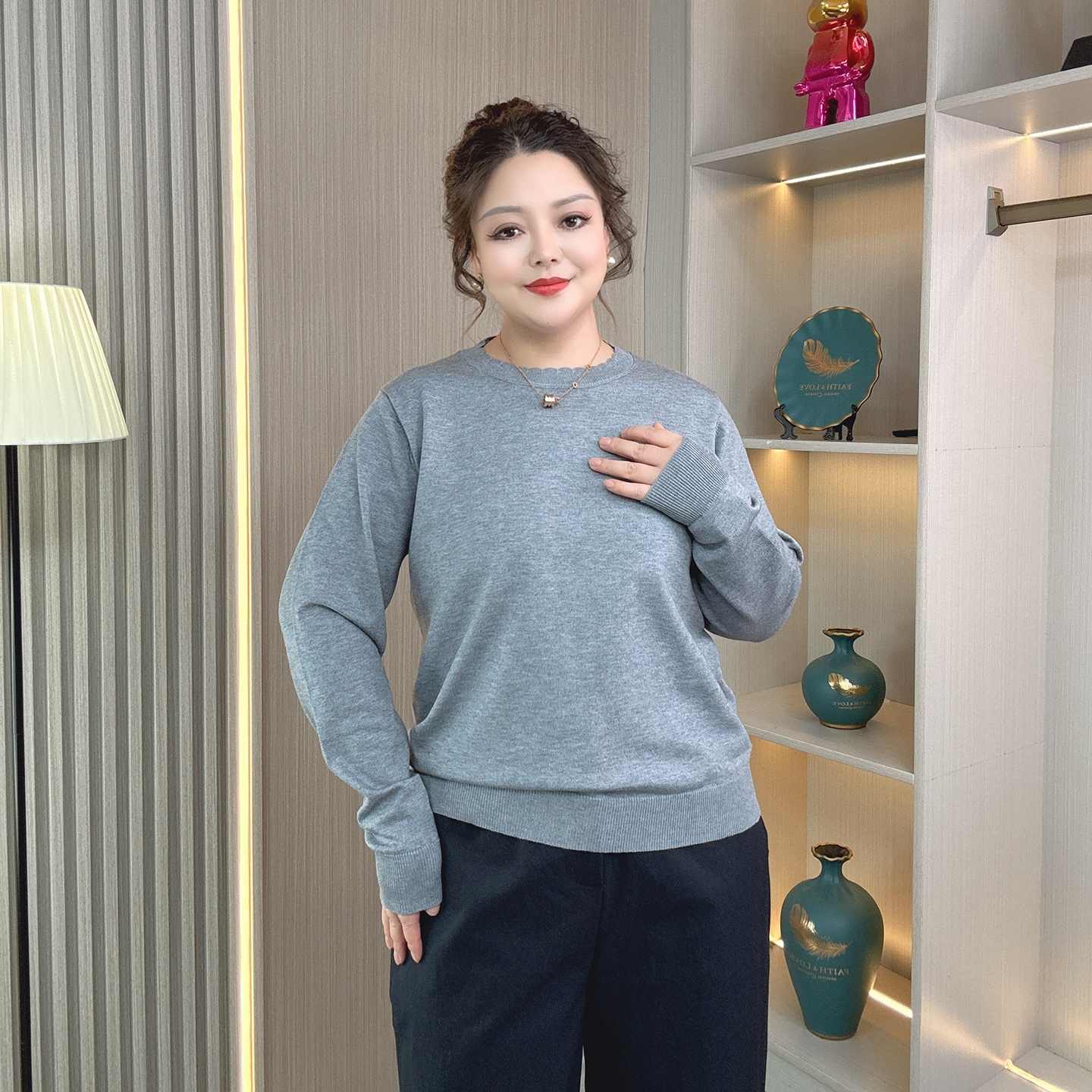 大码胖mm秋冬内搭打底针织衫毛衣