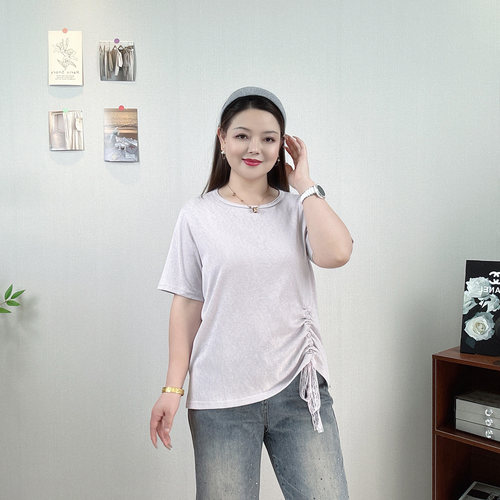 大码女夏装薄款短袖T恤百搭上衣