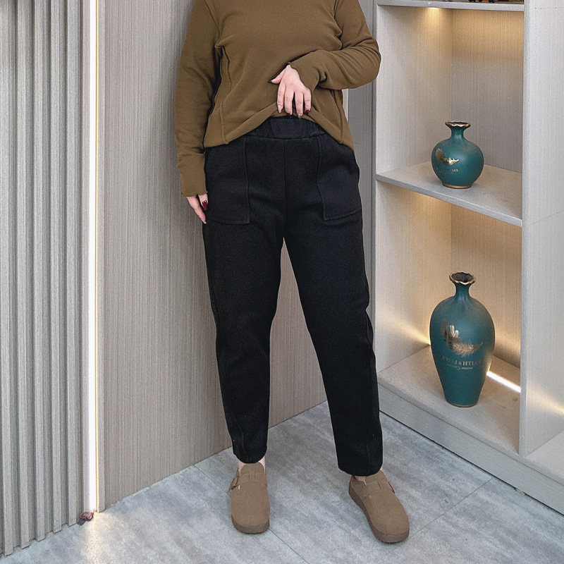 九分哈伦裤子女秋冬装新款大码松紧腰宽松显瘦休闲毛呢烟管休闲裤,女装/女士精品,大码裤装,淘宝优惠券,粉丝福利购,淘宝优惠卷