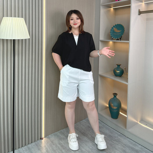 大码女装夏季冰丝速干阔腿短裤