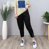 夏季 2026年新款 胖mm显瘦高腰黑色九分裤 薄款 女 大码 休闲裤 女装
