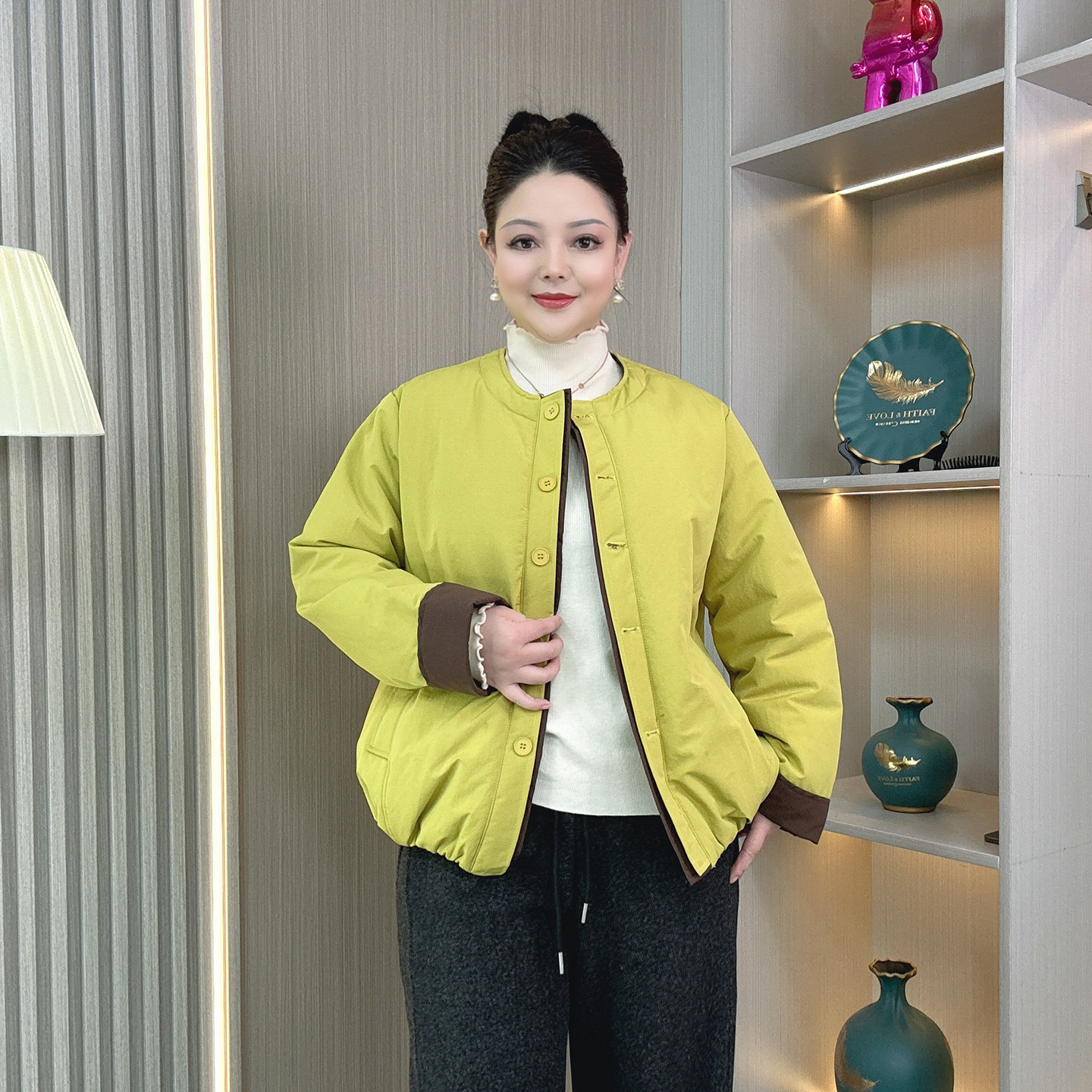 2025冬季时尚洋气大码棉服胖mm休闲百搭拼色夹棉外套遮肉保暖棉袄,女装/女士精品,大码棉服,淘宝优惠券,粉丝福利购,淘宝优惠卷