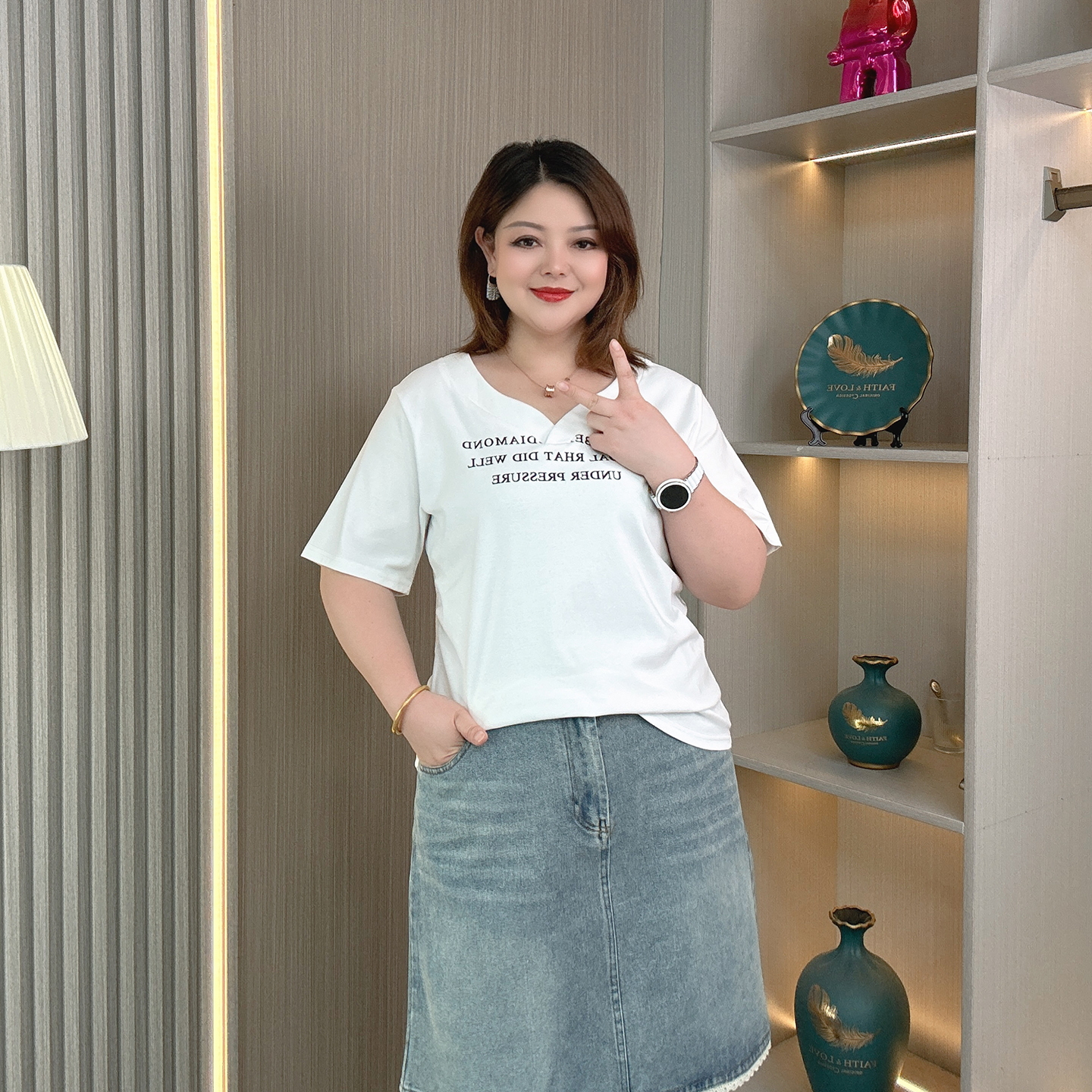 大码女装夏季新款设计感短袖T恤