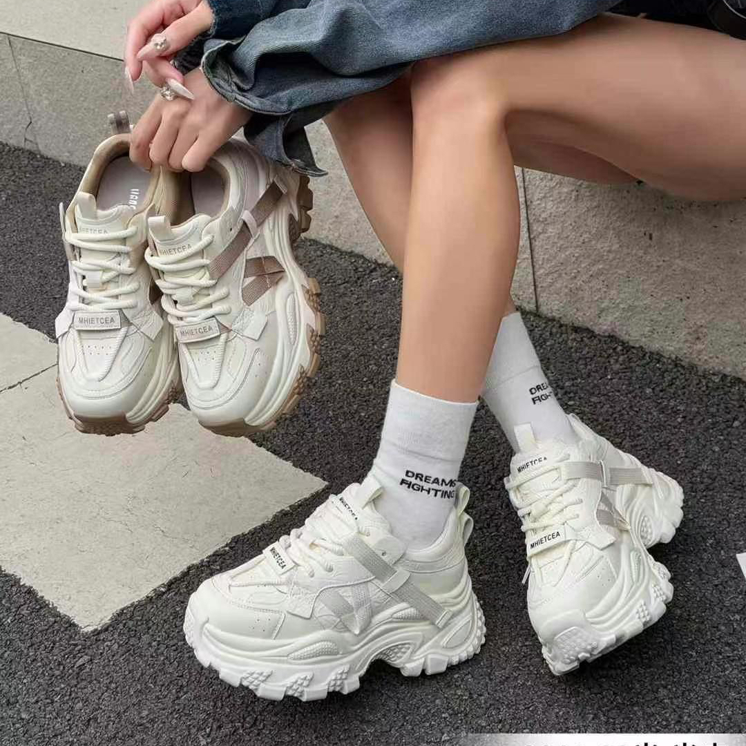 真皮厚底老爹鞋小个子增高7厘米加绒保暖休闲鞋韩版女款时尚871