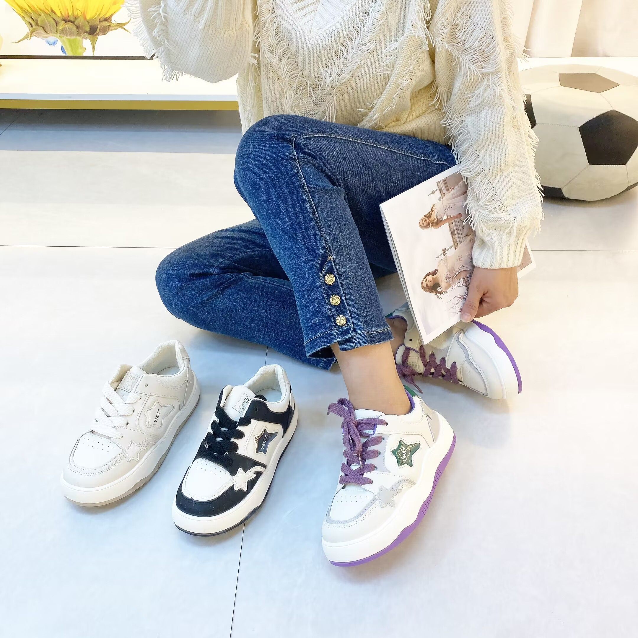 希希家  真皮女厚底舒服日常时尚百搭休闲鞋轻便透气运动鞋101-8,女鞋,时尚休闲鞋,淘宝优惠券,粉丝福利购,淘宝优惠卷