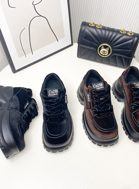 薄绒新款冬季保暖简约撤柜厚底粗跟减龄乐福鞋洋气乐福鞋22528