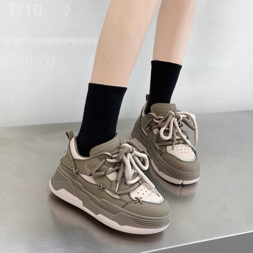 真皮厚底时尚洋气舒适日常网红韩版百搭秀气运动休闲鞋LS711-59