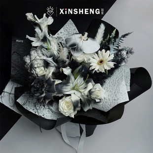 纸花艺礼物包花褶皱纸手工资材 鲜花花束包装 芯苼物语 石岩肌理纸