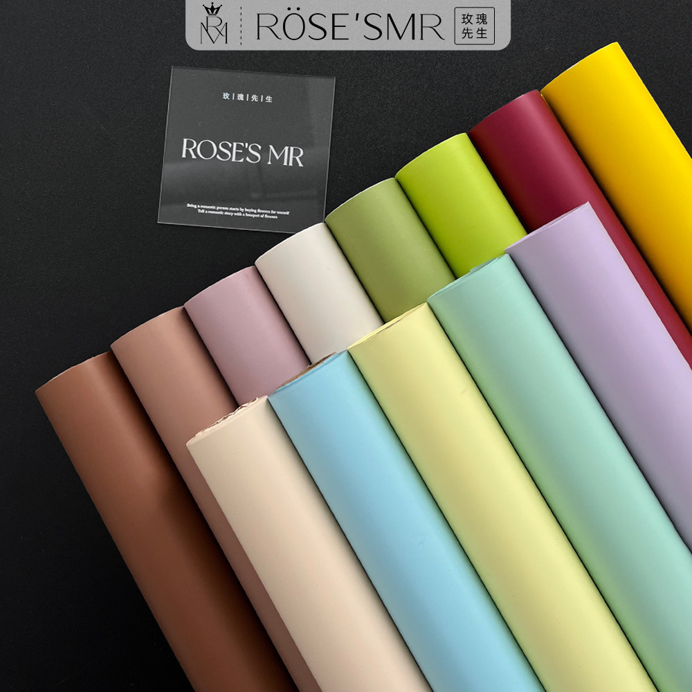 玫瑰先生纯色防水素瓷哑光包花纸