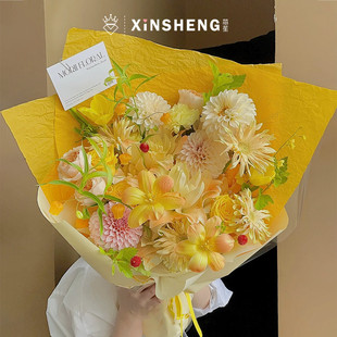 芯苼物语 纸褶皱艺术纸花艺包花纸diy资材 雪奈手揉纸鲜花花束包装