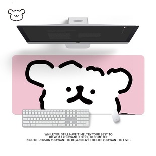 高颜值女士鼠标垫超大号线条小狗可爱卡通简约加厚耐脏办公室桌垫