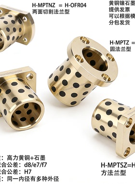 黄铜石墨法兰衬套导套 H-MPTZ-MPTNZ-MPTSZ H-OFR01-OFR03-OFR04