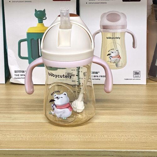 babycutely吸管杯配件防摔PPSU水杯防呛防漏吸管卡通宝贝好萌正品
