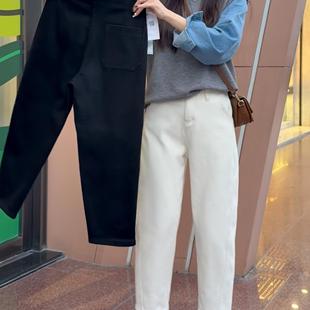 梨型身材宽松显瘦老爹裤 女不掉色微胖妹妹大码 哈伦牛仔裤 秋冬新款