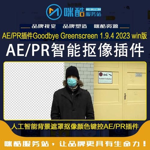 AE/PR插件人工智能背景遮罩抠像颜色键控Goodbye Greenscreen Win