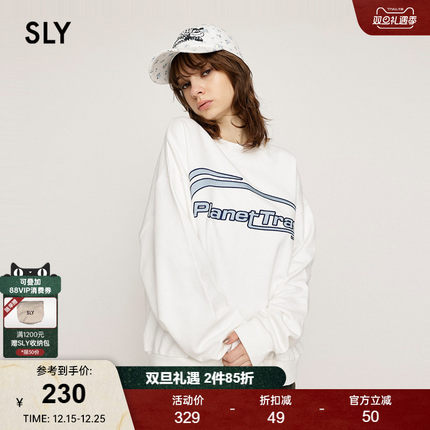 SLY 2024冬季新品休闲中性风撞色印花圆领套头卫衣030HAA90-3721