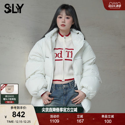 SLY冬季新品时尚宽松面包保暖连帽羽绒服外套038HAZ30-0061