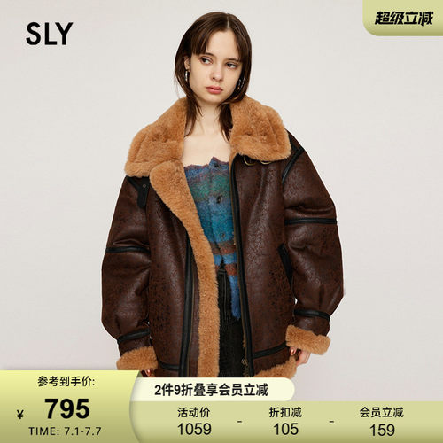 SLY新品机车风大翻领夹克外套030HAY30-1411