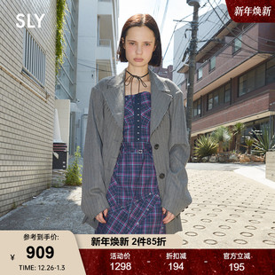 夹克外套女030IAZ30 SLY 通勤风条纹毛边西装 新品 1631 2025秋季