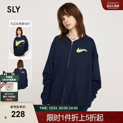 SLY 2024冬季新品原宿街头风双层印花圆领卫衣030HAY90-2501