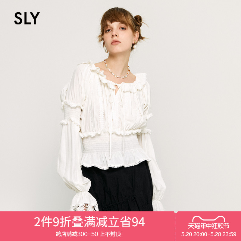 sly甜美淑女风蕾丝花边衬衫