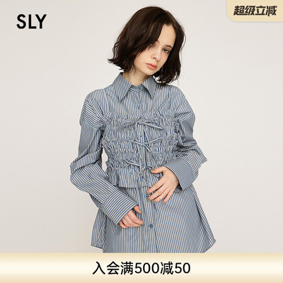 SLY 2025夏季新品淑女风两件套打揽蝴蝶结长袖衬衫030ISR30-1871