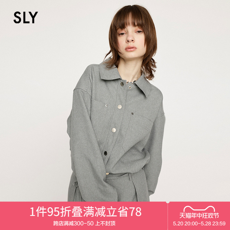 SLY清冷感男友风廓形简约衬衫